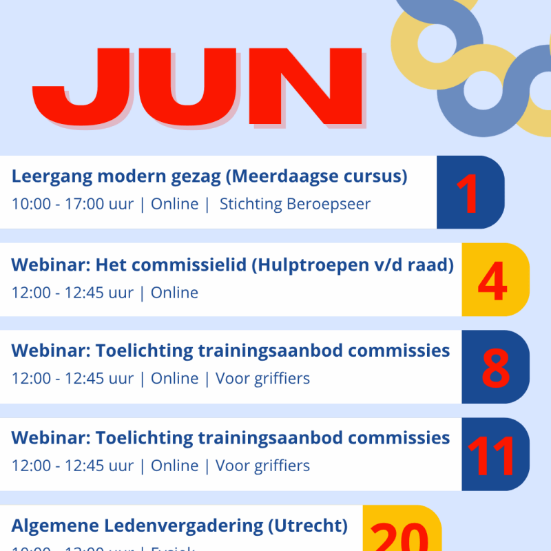 Maandagenda juni